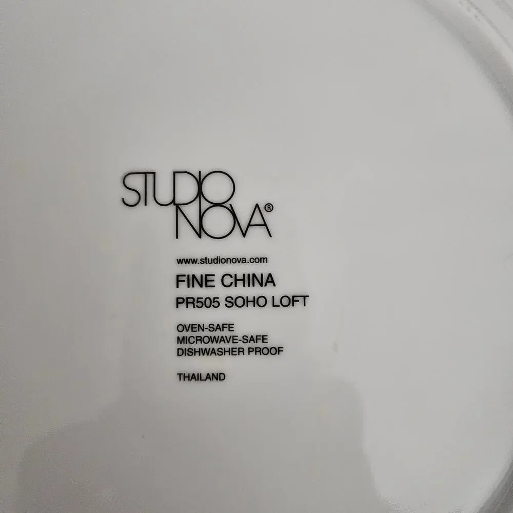 Studio Nova Soho Loft PR505 Salad Plates Set of 2 Fine China Black White 8.25